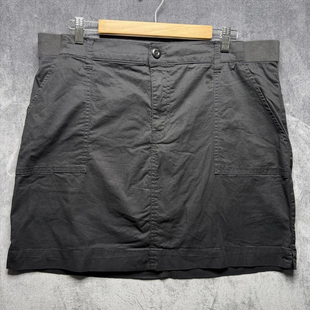 Lee Skort Womens 18 Black Relaxed Stretch Twill Lined Pockets Hiking Walking